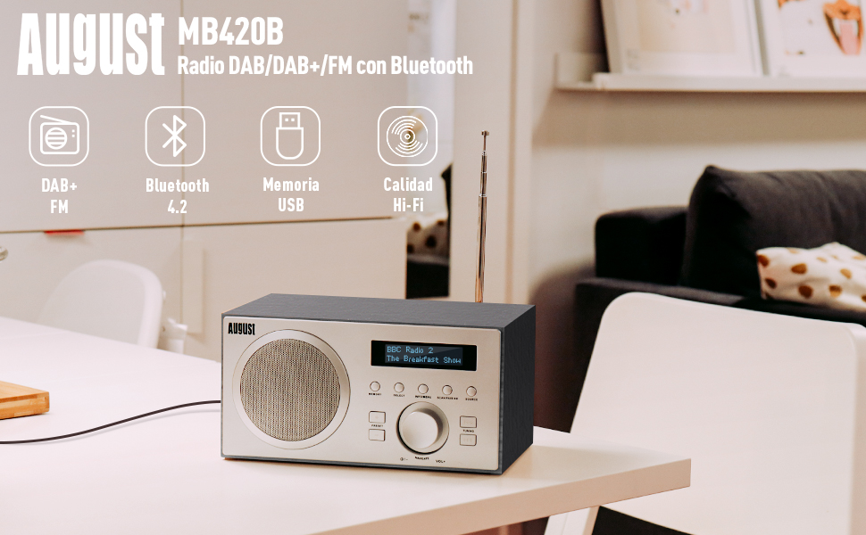Radio DAB y FM August MB420