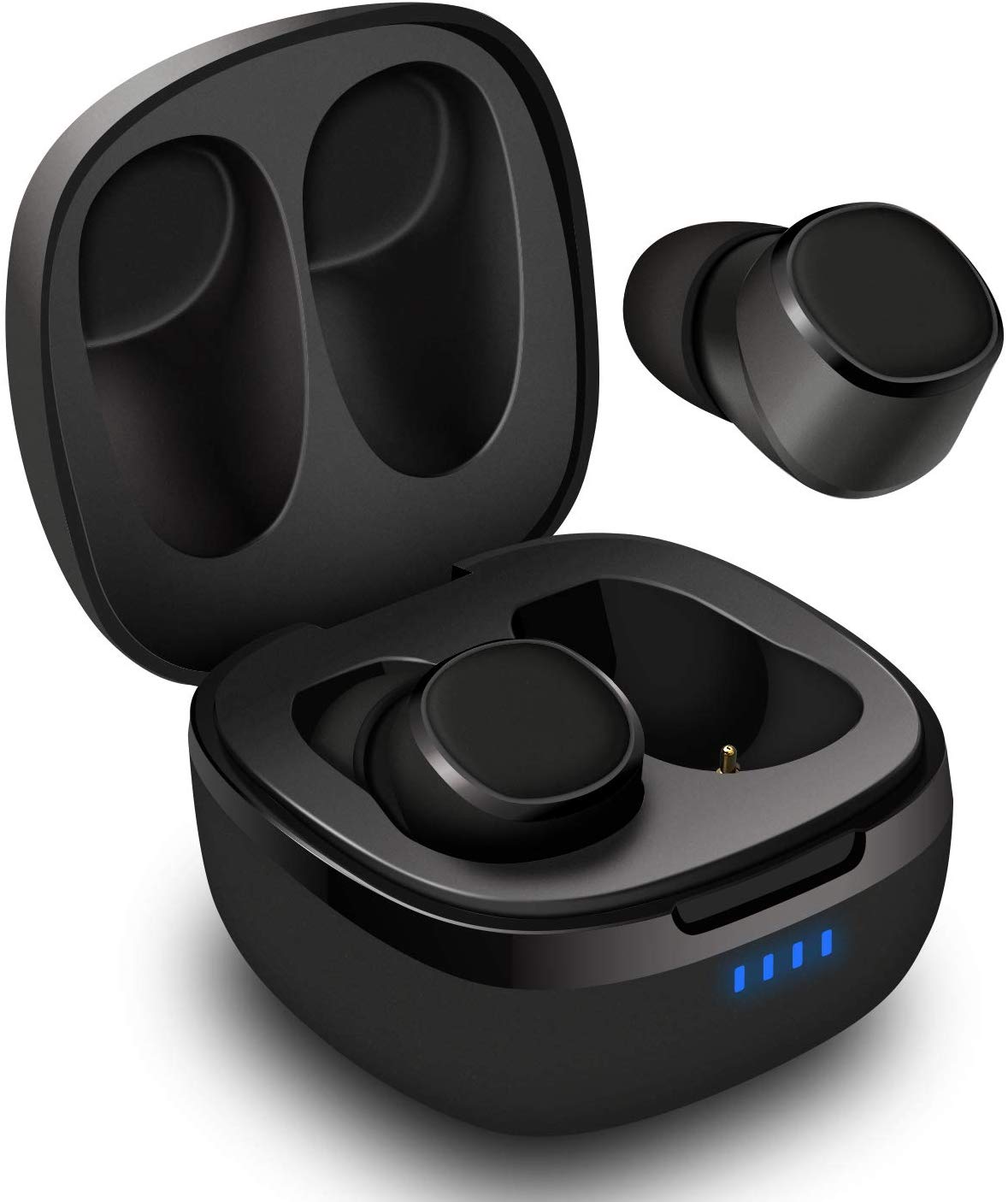 August EP800 TWS Earbuds - Bluetooth 5.0 Auriculares Deportivos inalámbricos - IPX6 Impermeable/Reducción de Ruido DSP con micrófono/Estereo TWS Mini In Ear Earphones con Estuche de Carga portátil