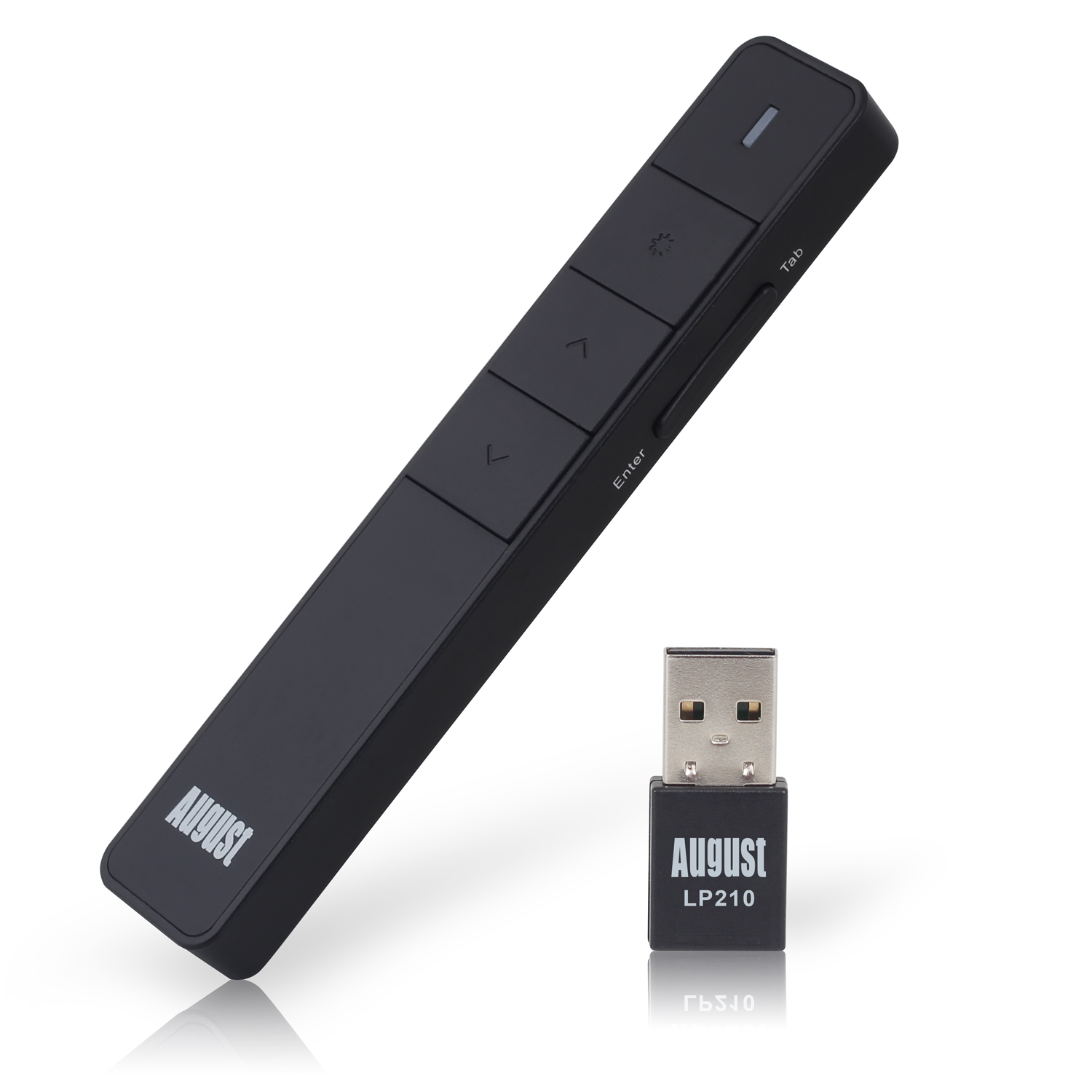 Télécommande de présentation USB avec Pointeur laser et Batterie rechargeable - Noir