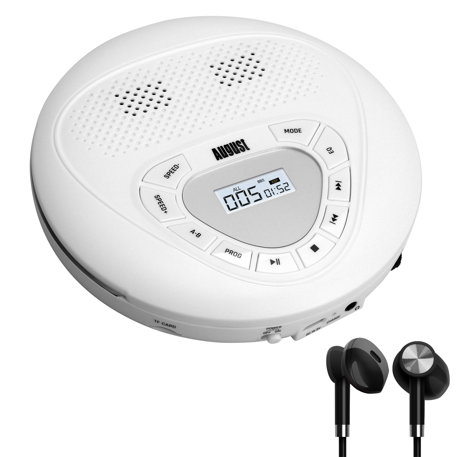 SE10W Portable CD Player for Car with Speakers and MP3 Playback