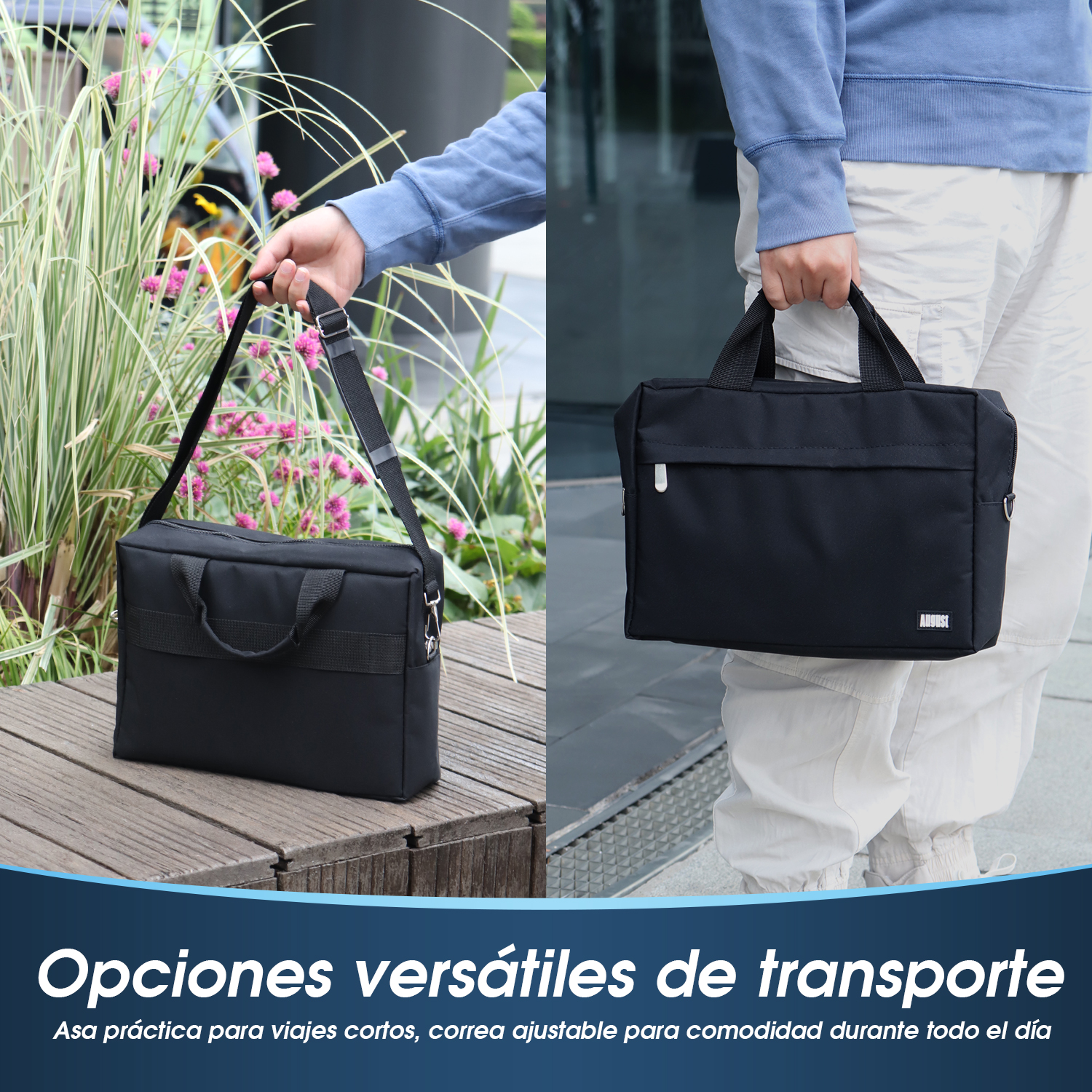 Maletín de tela de 13 pulgadas y bolso de hombro para computadora portátil para Tech 