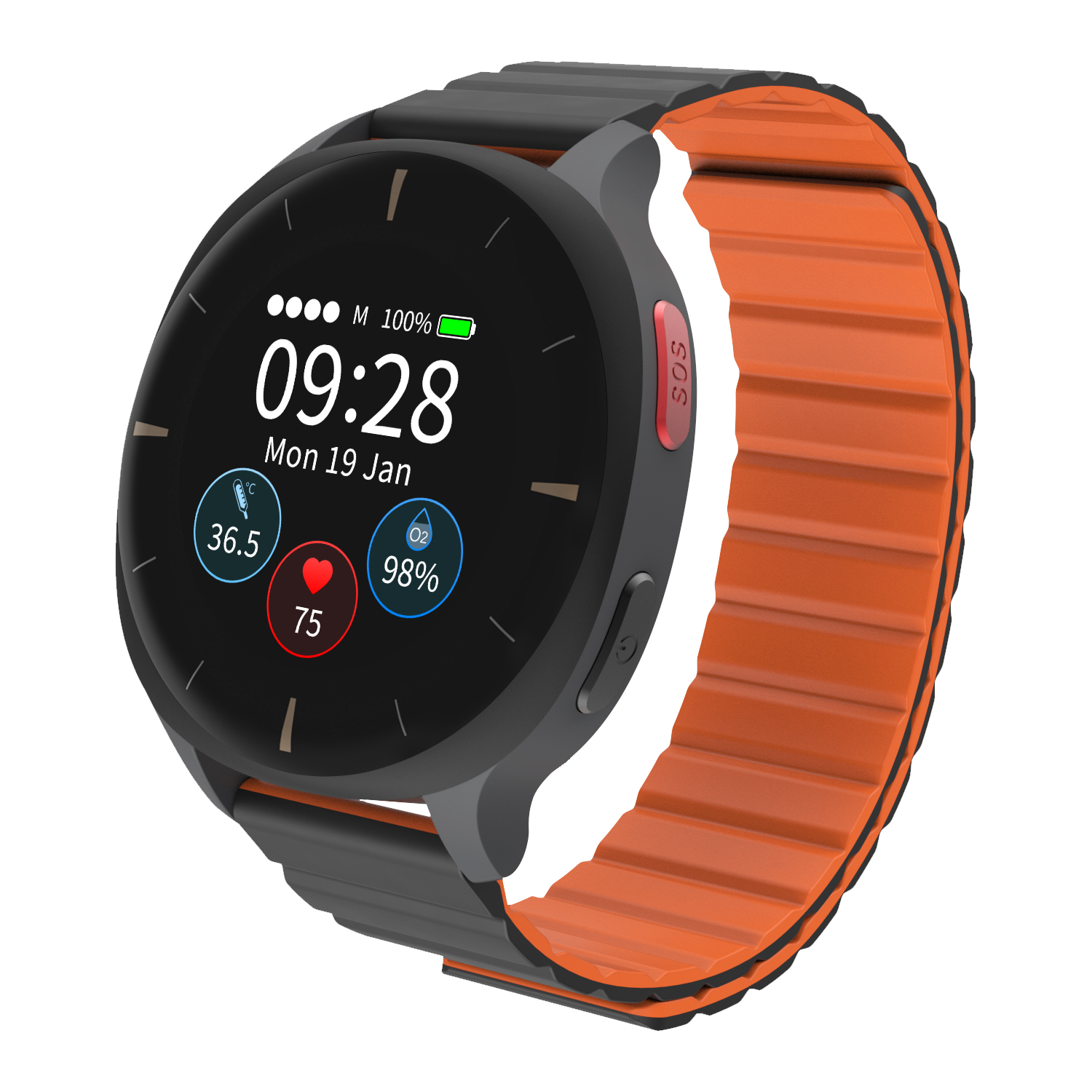Health Monitor Watch for Seniors with Remote SOS to Contact Family