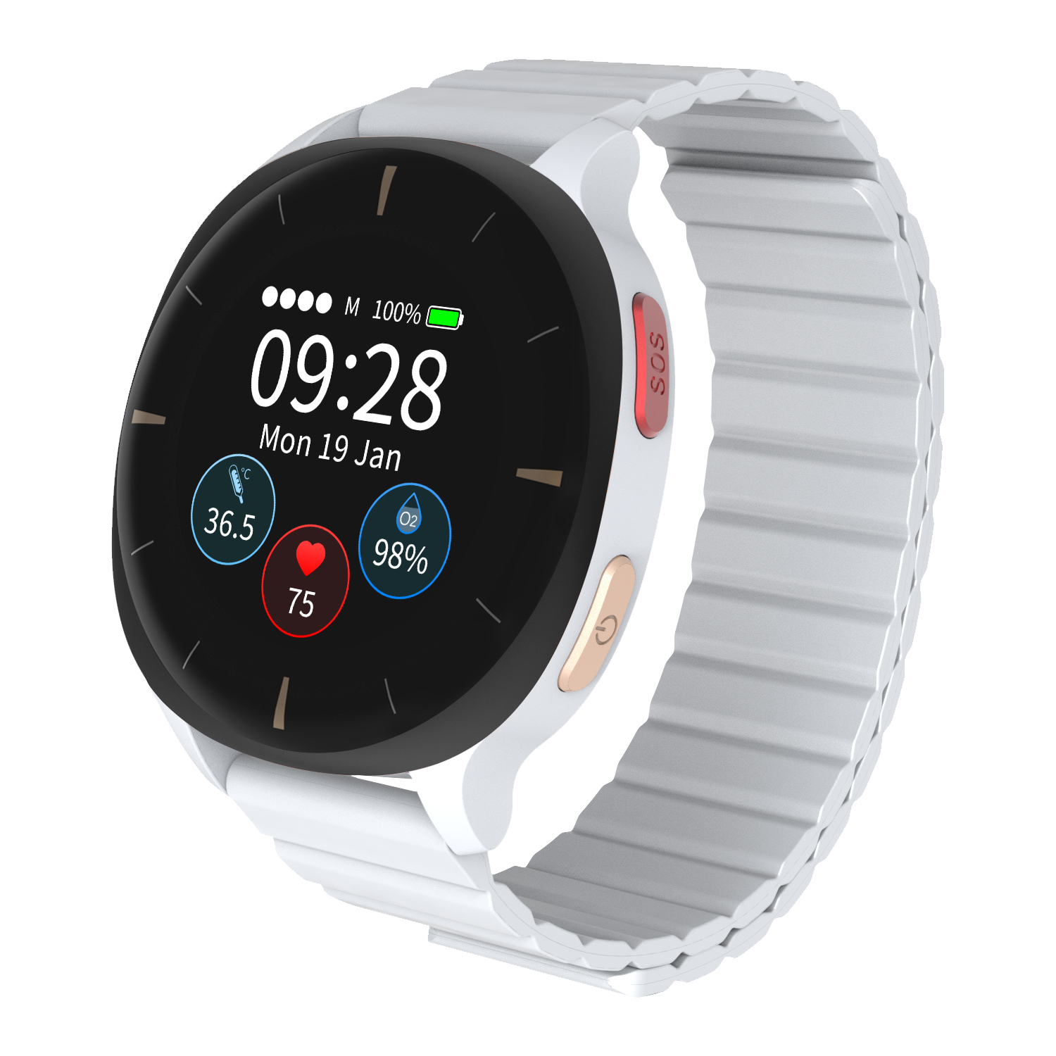 Dual Mode Mobile IoT Vital Sign Monitor Watch with SOS Alert