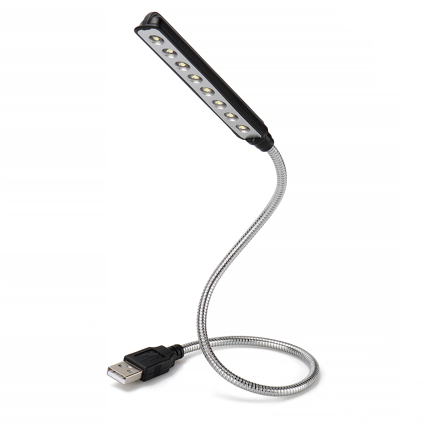 USB Gooseneck LED Light Flexible Keyboard and Reading Bright Lamp - AUG LEC101 Black